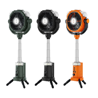 Ventilateur de camping portable rechargeable par USB, moteur sans balais, télécommande, design pliable, trois vitesses, emballage en boîte