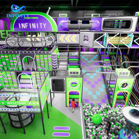 Équipement de parc sportif gonflable commercial, centre de divertissement actif intérieur pour enfants et familles