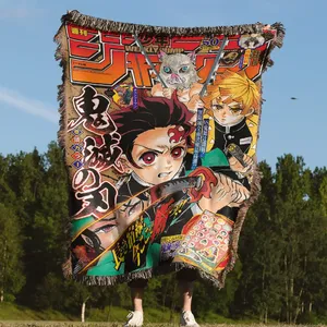 Tapisserie Jacquard Personnalisée en Usine, Motif Dessin Animé, Couverture Tricotée et Tissée, Plaid en Fil - Product Image 5