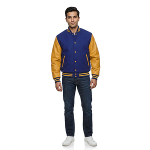Chaqueta Varsity de Invierno para Hombre, con Cuello Alto y Revestimiento Frontal Personalizado, 100% Algodón, Transpirable, Impermeable y Resistente al Viento, Estilo Béisbol - Product Image 1