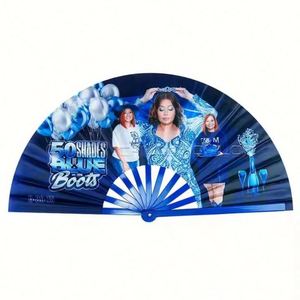 Abanico de Bambú de Poliéster Satinado de 33 cm con Logotipo Personalizado, Diseño de Amor Pintado, Arcoíris, Orgullo Gay - Product Image 5