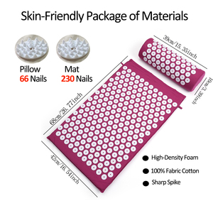 Cojín masajeador Estera de acupresión Masaje corporal Aliviar el dolor de estrés Estera de yoga con almohada Estera de acupuntura - Product Image 2