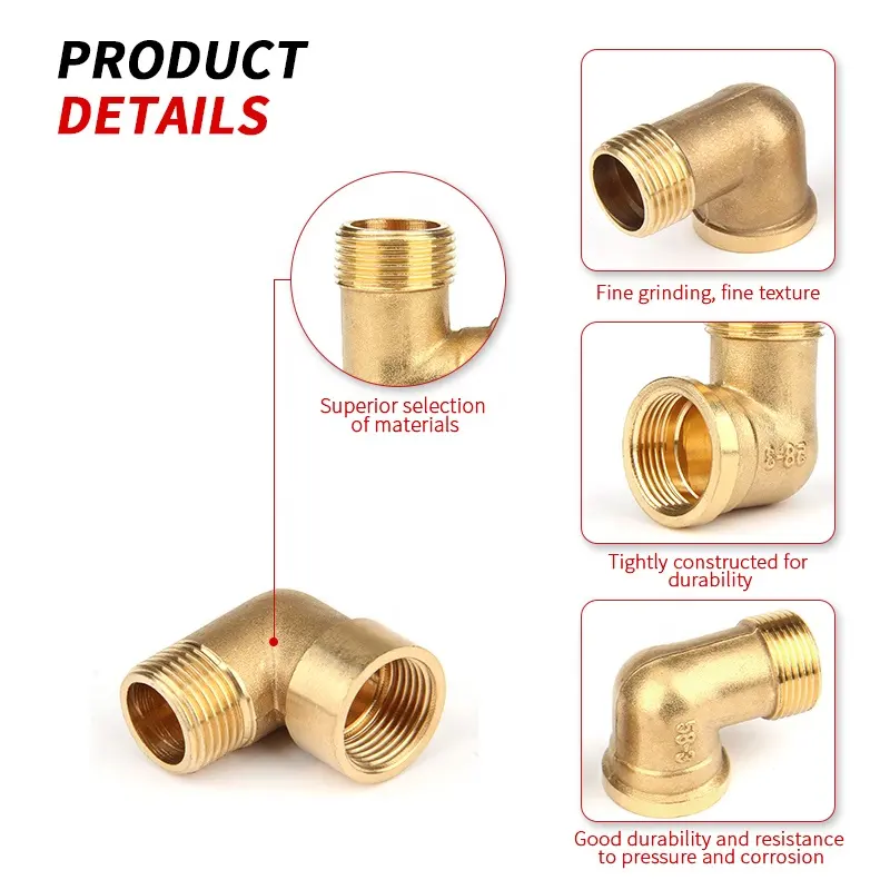 Factory Direct Sales Full Copper Joint Internal And External Tooth Elbow Copper Pipes Fittings