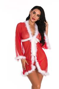 女性圣诞内衣红色衬衣圣诞老人睡衣蕾丝婴儿带睡衣内衣女性性感内衣玩具 - Product Image 4