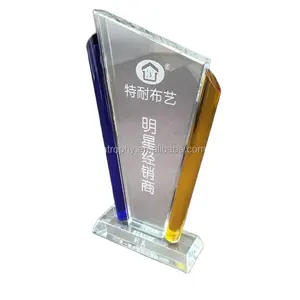 Premio trofeo di cristallo a buon mercato per il miglior dipendente la migliore squadra azienda premio annuale riunione coppa trofeo di vetro migliore