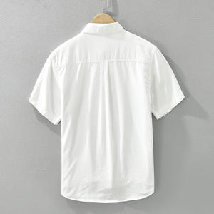 Chemises pour hommes à motif ethnique aztèque, manches courtes, décontractées, respirantes, surchemises en pur coton, patchwork, vente en gros, OEM, ODM - Product Image 2