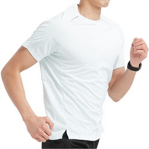 Men's 100% Polyester Sporty Athletic Printed Crew Neck T-Shirt Quick Dry Regular Fit Short Sleeve Fitness Blank Design Knitted - Product Image 1