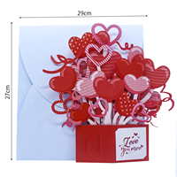 Fournisseur en gros de cartes de vœux, boîte en papier 3D avec ballon, carte cadeau pliée pour enfants, joyeux anniversaire