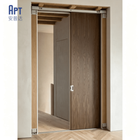 Système de porte coulissante murale à fermeture silencieuse et douce, en bois MDF, design personnalisé, porte encastrée cachée pour maison, bureau, condo