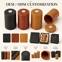 Boîte à cigares de luxe personnalisée en gros, en cuir PU laqué, cylindrique, avec hygromètre intégré, étanche à l'humidité, pour voyage et cadeau
