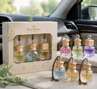 Diffuseur de voiture de luxe, flacon vide avec bouchon en bois, diffuseur d'air en verre cristal pour voiture, logo personnalisé OEM, aromathérapie, décoration suspendue