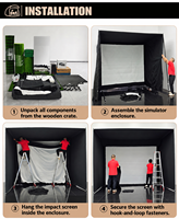 Système de simulateur de golf PGM P8 4K, montage facile, enclos intérieur, installation rapide en 2 heures, utilisation domestique et commerciale, plus de 100 terrains