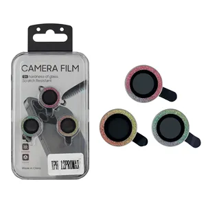 Fabrica al por mayoret vidrio de celular pelindung lensa kamera berlian berkilau antigores untuk iphone 13 pro lentes de camara