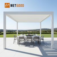 Pérgola de Aluminio con Revestimiento en Polvo METGOOD para Todo Clima, Toldo de Jardín con Techo Impermeable y Protección Solar, Toldo de Patio, Tamaño Personalizado