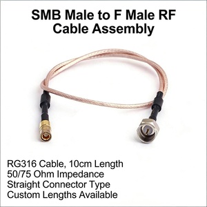 <span class=keywords><strong>สาย</strong></span>โคแอกเชียล RF แบบปรับแต่งได้สำหรับ SMB ชนิดตัวผู้-ตัวเมีย ต่อกับตัวผู้แบบตรง ความยาว 10 ซม. รุ่น RG316 สำหรับการสื่อสารไร้สายและอุปกรณ์เครือข่าย - Product Image 3