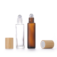 Homfun — bouteille à roulettes en acier, cosmétique, pour la crème des yeux, soins de la peau, huile essentielle, verre, ambre, 1/2oz, 15ml, en Stock
