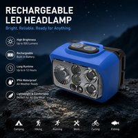 Lampu depan Multifungsi, lampu depan hangat dan putih Led lampu luar ruangan lari fungsi penginderaan lampu depan Mini lampu Sensor LED