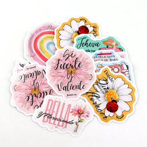 Pegatinas de PVC Impermeables Personalizadas al por Mayor, 100 Unidades, Diseño de Animales de Dibujos Animados, con <span class=keywords><strong>Frases</strong></span> Sencillas para <span class=keywords><strong>Aprender</strong></span> Inglés - Product Image 3