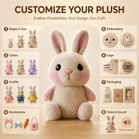 Peluche Lapin Mignon Personnalisée OEM ODM, Fabricant de Jouets en Peluche Doux, Vente en Gros, Cadeau Personnalisé pour Enfants