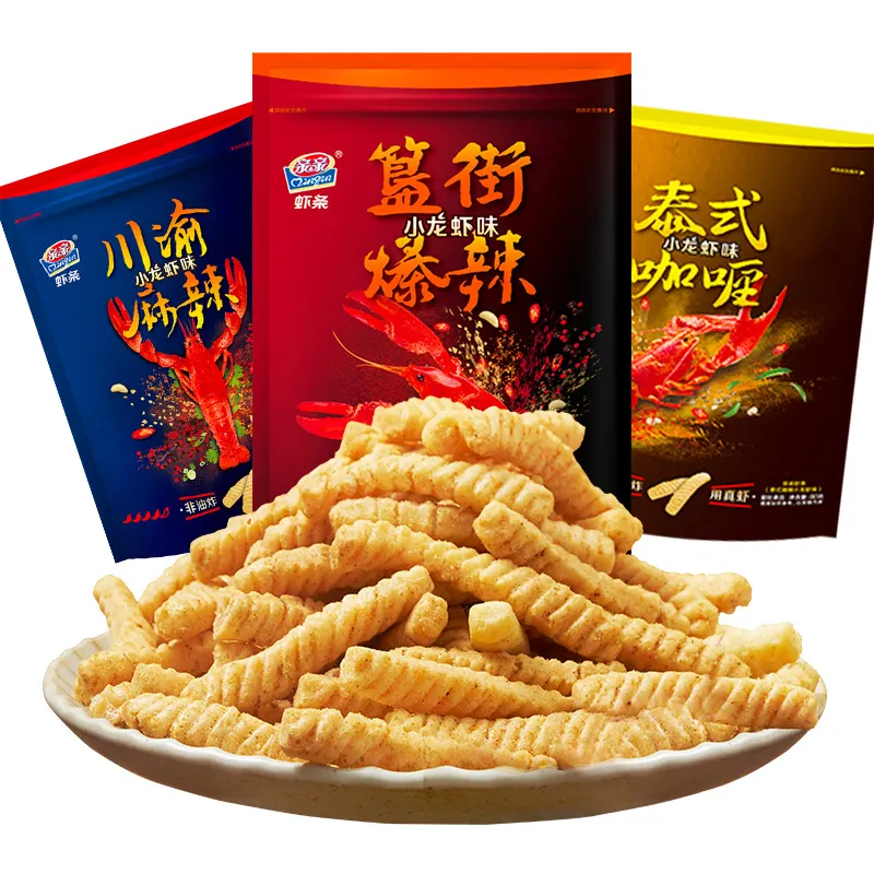 Snack per cracker di gamberi leggeri casual non fritti