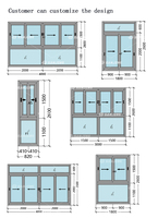 Ventanas deslizantes de aluminio, doble acristalado, baratas