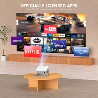 Projecteur Netflix Officiel F10 1080p Home Cinéma 300 ANSI Wi-Fi 6 2K Android 13 LED 1 Go de RAM 8 Go de Stockage Garantie 1 An