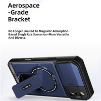 Étui de protection de luxe pour appareil photo avec chargement sans fil pour iPhone 17 Pro Max 16 15 13, coque magnétique avec support pliable et protection d'objectif rabattable