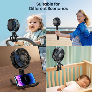 K60A 2025 Nouveau design 5000mAh Affichage LED Petit <span class=keywords><strong>ventilateur</strong></span> <span class=keywords><strong>USB</strong></span> Mini <span class=keywords><strong>ventilateur</strong></span> silencieux <span class=keywords><strong>Grand</strong></span> vent <span class=keywords><strong>Ventilateur</strong></span> pieuvre <span class=keywords><strong>Ventilateur</strong></span> de poussette pour bébé - Product Image 2