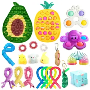 Amazing Supplier JYTZ0095 New Portable Fidget Toys Set Stress Relief Sensory Rainbow Color Logo Imprinted Fidget Toys