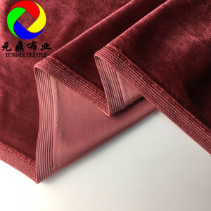 ラグジュアリー94% ポリエステル6% スパンデックス240GSM韓国KS 4ウェイストレッチベルベットBludruスパンデックスロイヤルベルベット室内装飾生地ドレス用 - Product Image 5