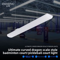 Lampe LED de salle de badminton au design ultime en écailles de dragon incurvées, CRI élevé, sans éblouissement, raccordement fluide, 11 000 lumens, intensité réglable, pour table