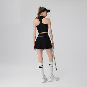 Aoyemaカスタムスウェットスーツコントラストカラーヨガ服ポロトップスポーツウェアゴルフブラスポーツスカートフィットネスセットテニスウェア - Product Image 3