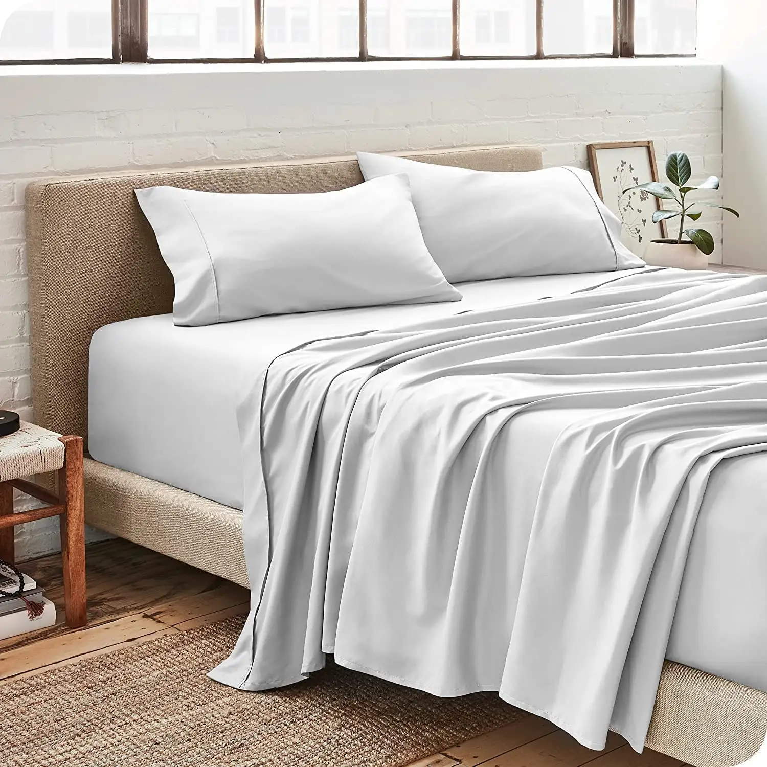 Jogo de lençol, conjunto de roupa de cama 100% poliéster com 4 peças