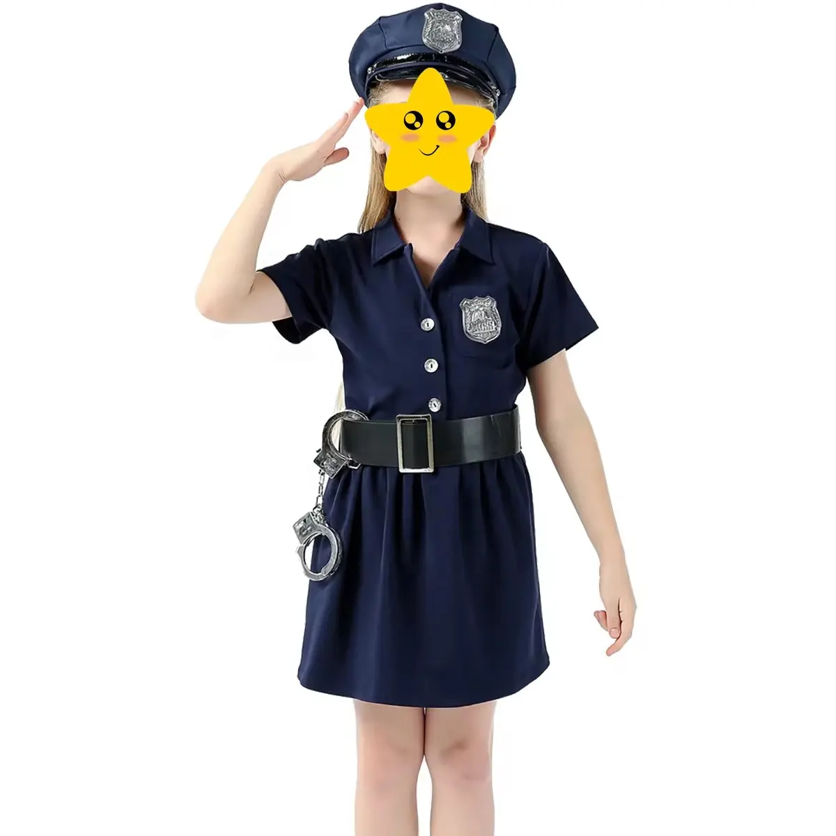 Kids Police Officer Costume Kids Cop Outfit for Halloween Role Play Dress Up
