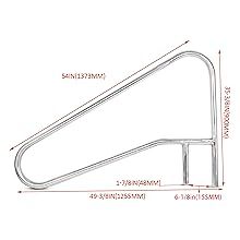 מעקה לבריכה מנירוסטה לבריכות שקועות (39x32) 304SS עם כיסוי כחול נגד החלקה, קיבולת מעל 250 ליברות, מותג OEM - Product Image 2