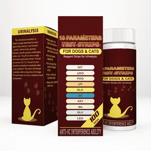 Bandelettes de test d'urine pour animaux de compagnie Bandelettes de test d'urine pour animaux de compagnie à 10 paramètres Kits de test pour animaux de compagnie pour chiens chats