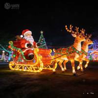 Décoration de renne rougeoyante faite à la main de qualité supérieure-Lanterne de renne LED pour décoration extérieure de Noël e