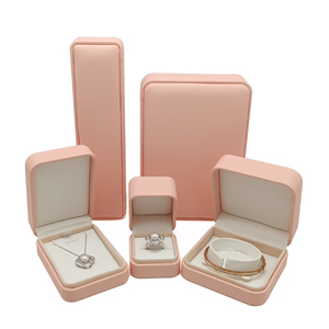 Biểu tượng tùy chỉnh sang trọng PU da Vòng đeo tay Vòng cổ nhẫn đồ trang sức bao bì Hộp Quà Tặng hiển thị flannel hộp đồ trang sức - Product Image 4