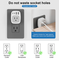 Adaptateur de voyage universel PUJIMAX avec prise américaine, USB Type-C PD, protection contre les surtensions, 3 ports USB, chargeur secteur