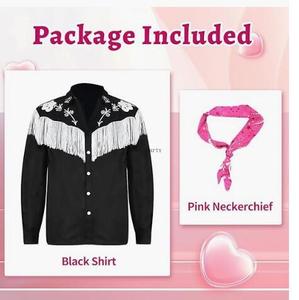 Disfraz <span class=keywords><strong>de</strong></span> Vaquero para Hombre <span class=keywords><strong>de</strong></span> los 80 y 90 con Camisa <span class=keywords><strong>de</strong></span> Manga Larga con Flecos y Pañuelo para Halloween, Cosplay, Pantalones y Sombrero <span class=keywords><strong>de</strong></span> Vaquero - Product Image 2