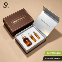 Boîte à rabat magnétique de luxe en carton rigide, style livre, avec gaufrage doré, élégante, pour sérum, avec plateau personnalisé
