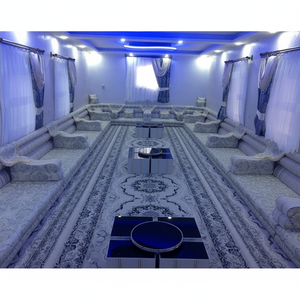 Estilo otomano tradicional árabe Majlis Oriental piso asiento sofá conjunto 15cm altura sentada con Alfombra de lana cortina mesa-COMPLETO - Product Image 3