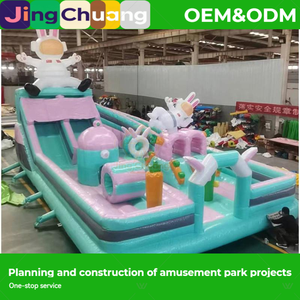 Nouveau château gonflable JingChuang en PVC avec toboggan 14x7m, pour intérieur et extérieur, parc d'attractions familial pour enfants, trampoline, château <span class=keywords><strong>de</strong></span> jeux - Product Image 4