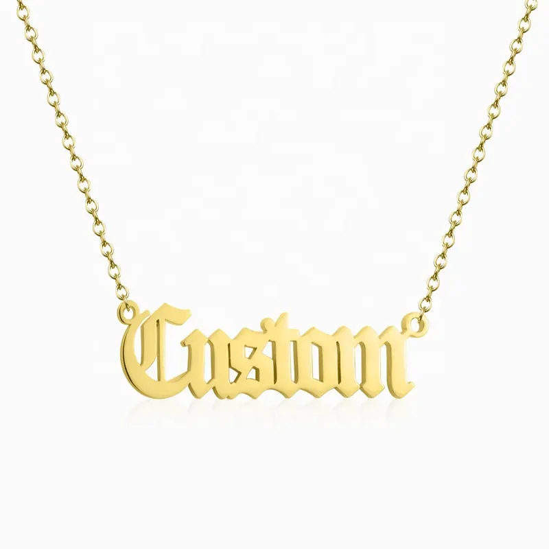 Cross-border sales personalized Custom jewelry Stainless steel 18k gold plating custom name necklace