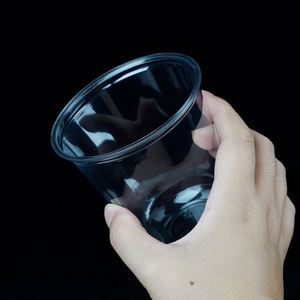 Wholesale Black or White logo Printing Low MOQ 12oz U-Shape Disposable <b>Cold</b> Drink PET Plastic <b>Cup</b> with Dome Lids and Straws - Product Image 3