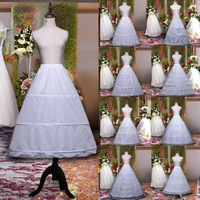 Jupon long en mousseline de soie blanche pour robe de mariée, jupon pour femme adulte HPC-2120