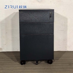 Steel Office Furniture Three Drawer Mobile Pedestal Iron Under Desk File Activity <b>Cabinet</b> with Lock - Product Image 4