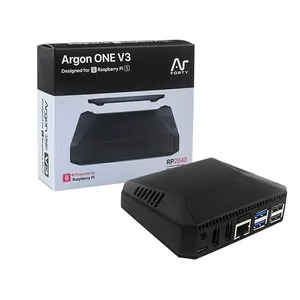 Boîtier pour Raspberry Pi 5 Argon ONE V3 Coque en aluminium Ventilateur intégré Récepteur de bouton d'alimentation IR compatible HDMI pour RPI 5 Pi5