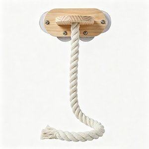 Árbol para gatos de madera maciza de 2 niveles, diseño minimalista, fácil de montar, rascador para gatos grandes de interior. - Product Image 5
