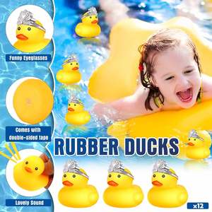 Patitos de Goma con Corona/Gafas de Sol/Sombreros/Accesorios para la Cabeza, Pequeños, Mini, para Carnaval, Crucero, Cumpleaños, Juguetes para Bañera, al por Mayor - Product Image 3